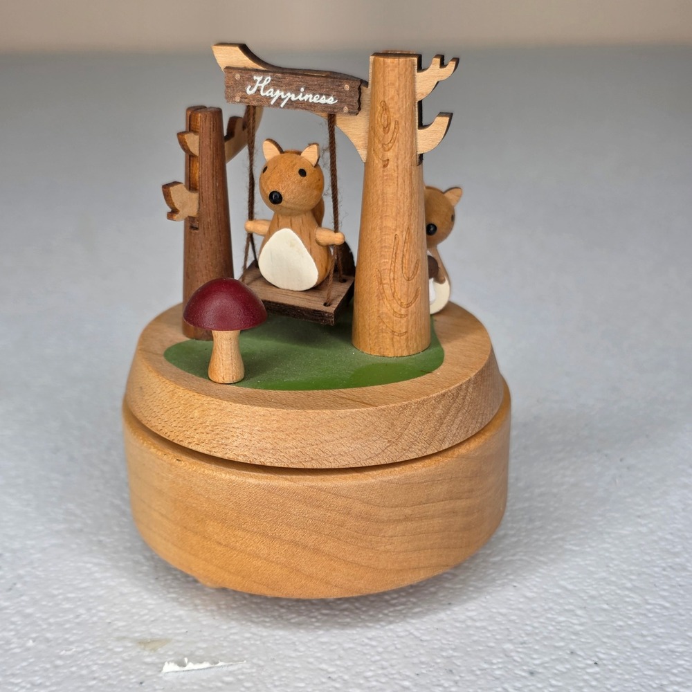 Wooderful Life Music Box Brown Squirrel Happiness Woodland Forest Friends